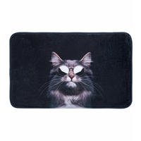 BADTEPPICH Cool Cat 50 x 80 cm - Schwarz, Textil (50/80cm) - Sanilo