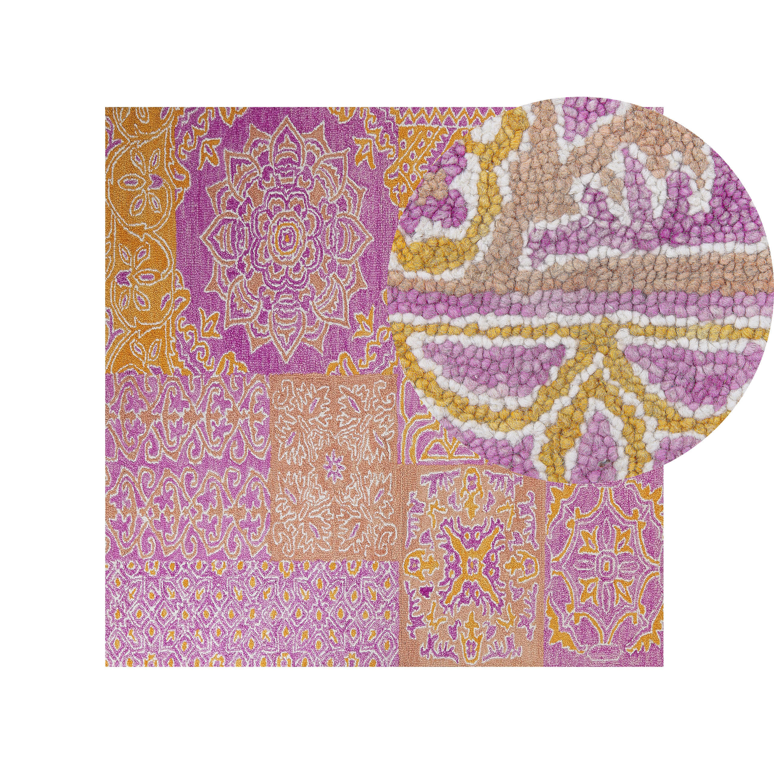 VINTAGE-TEPPICH Avanos 200/200 cm - Multicolor, Textil (200/200cm) - Beliani