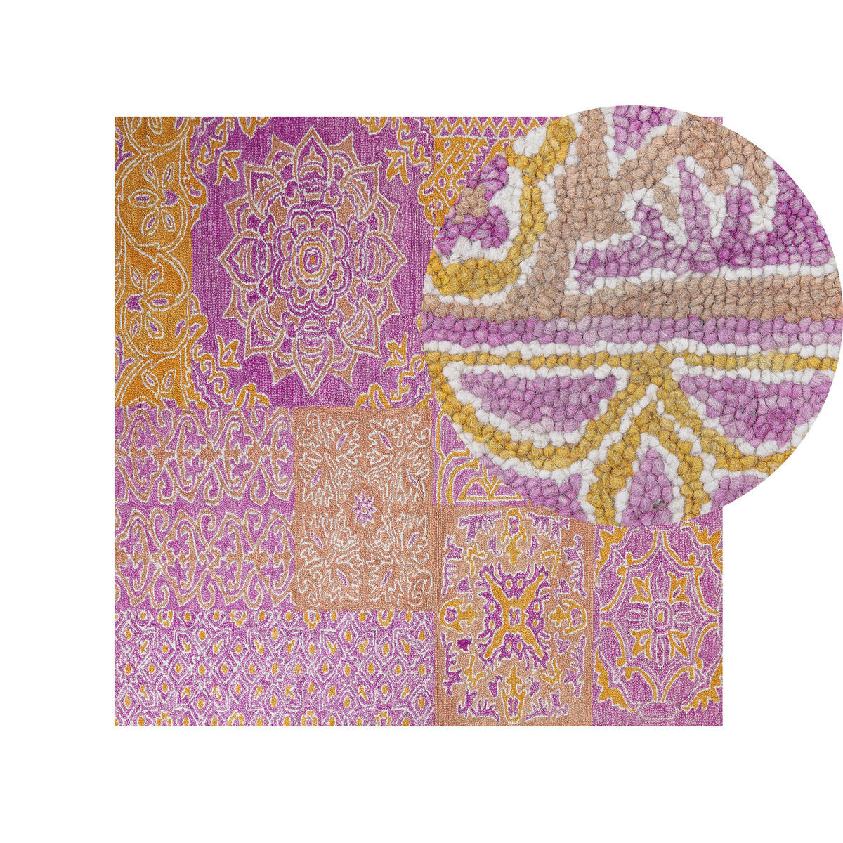 VINTAGE-TEPPICH Avanos 200/200 cm - Multicolor, Textil (200/200cm) - Beliani