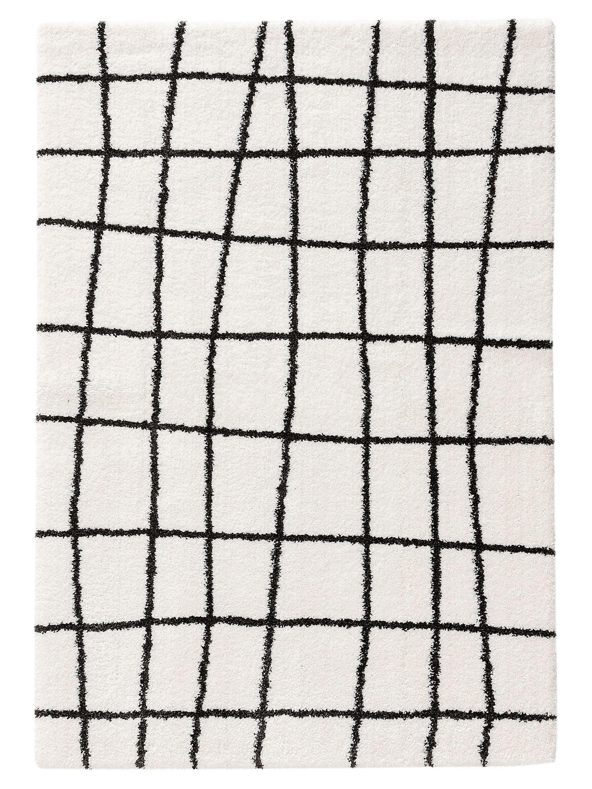 HOCHFLORTEPPICH Louise Schwarz/Weiß 140x200 cm - Schwarz, Textil (140/200cm) - benuta Pop