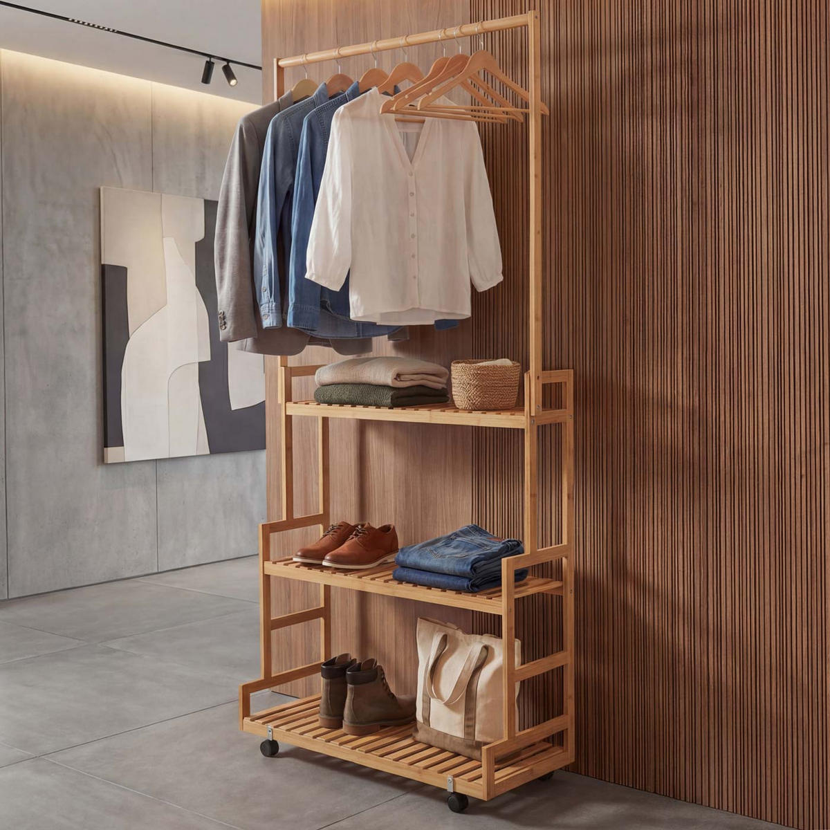 STANDGARDEROBE Hellbraun - Hellbraun, Holz (93/175/38cm) - MCW