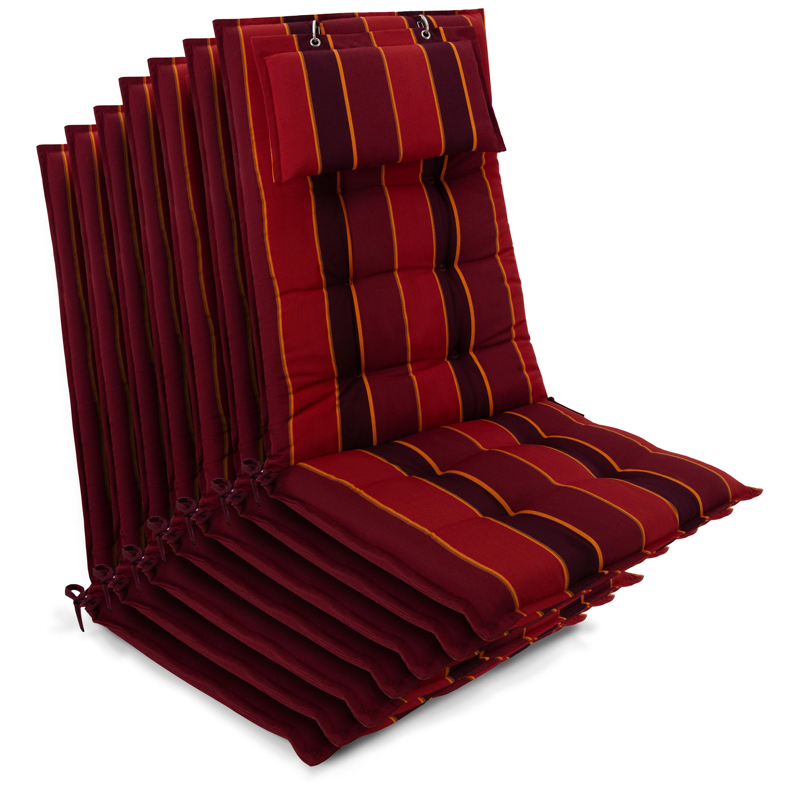 HOCHLEHNER Sun-HL 119x50x8cm Rot-Anthrazit-Gestreift (7tlg) - Dunkelrot, Textil (50/120cm) - Beautissu 