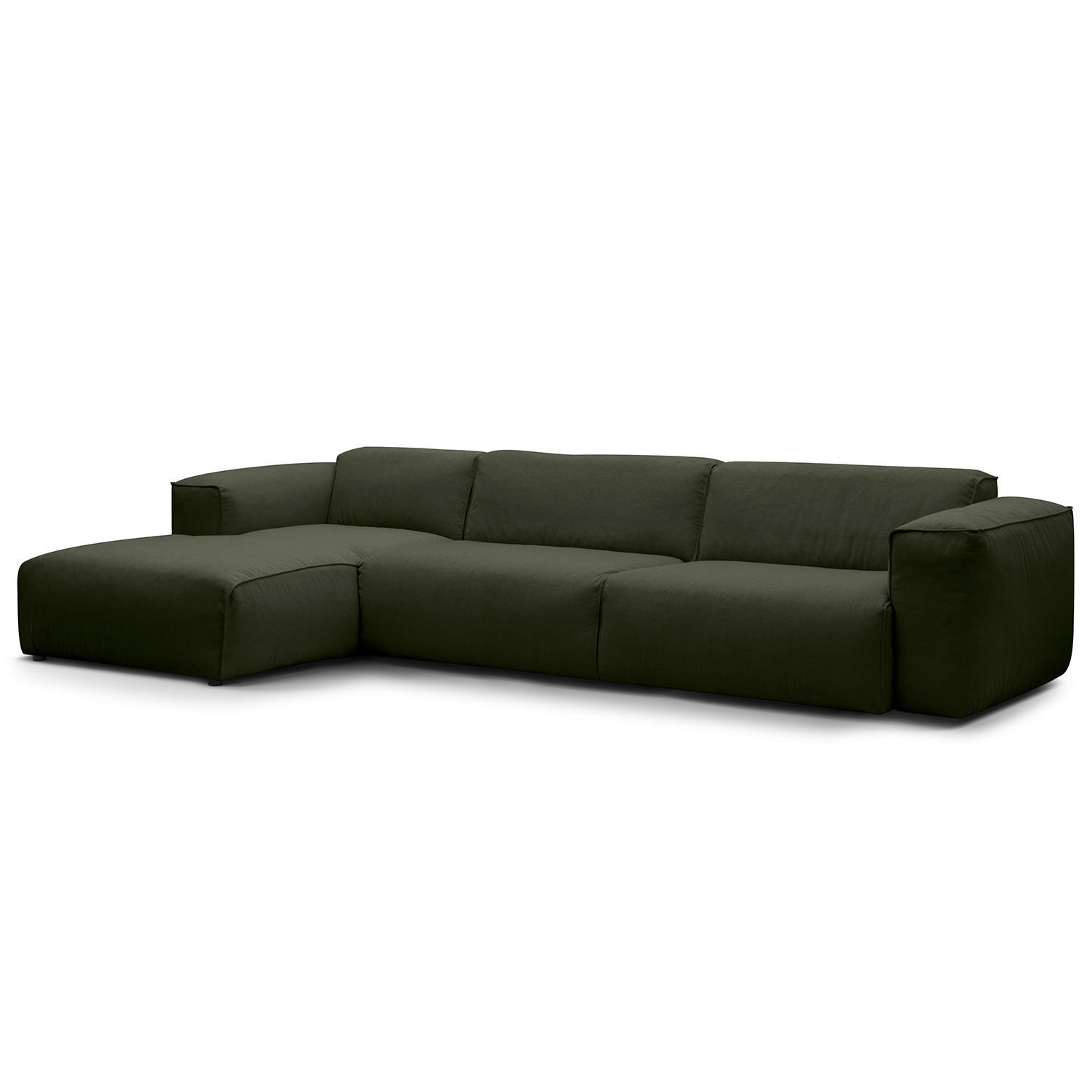 3-SITZER ECKSOFA mit Longchair - Schwarz/Grau, Kunststoff/Textil (317/173cm) - home24