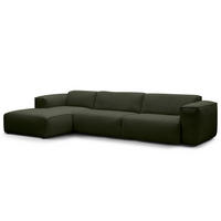 3-SITZER ECKSOFA mit Longchair - Schwarz/Grau, Kunststoff/Textil (317/173cm) - home24