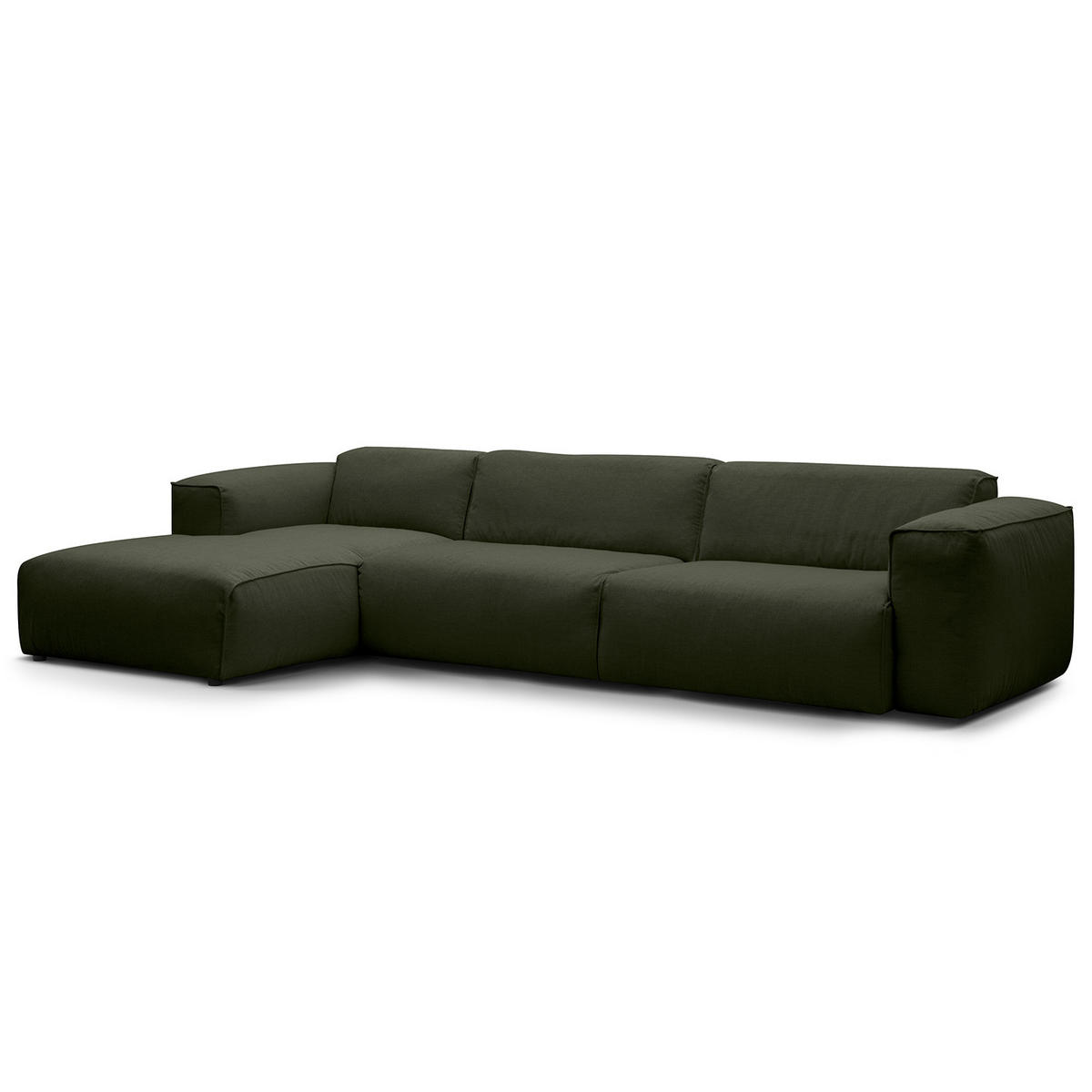 3-SITZER ECKSOFA mit Longchair - Schwarz/Grau, Kunststoff/Textil (317/173cm) - home24