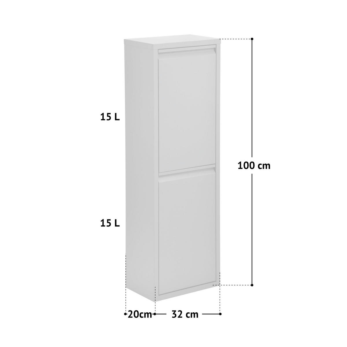 MÜLLEIMER Wandbefestigung V2X15 - Grau, Metall (32/100/20cm) - SVITA