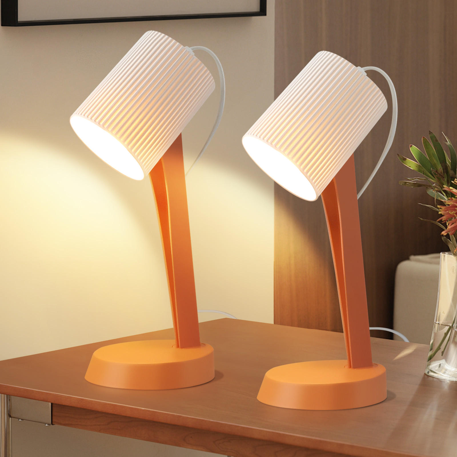 TISCHLEUCHTE Nauman (2er-Set) - Orange, Kunststoff (37.4/14/19.5cm) - Nettlife