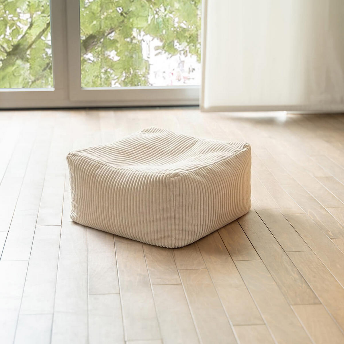SITZSACK COZY - Beige, Nur Hocker - Beige, Textil (44/44/22cm) - Home Deluxe