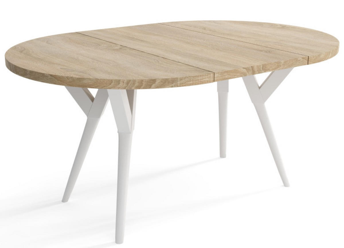 TISCH Weiss Adi Ausziehbar - Weiß, Holzwerkstoff (90/90/76cm) - Sepro Meble