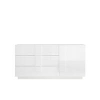 SIDEBOARD mit 3 Schubladen und 1 Tür L182 cm - Jupiter - Weiß, Holzwerkstoff (44/90/182cm) - Calicosy