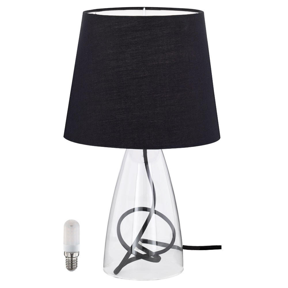 LED TISCHLEUCHTE Cara Schwarz - Schwarz, Glas (20/20/36cm)