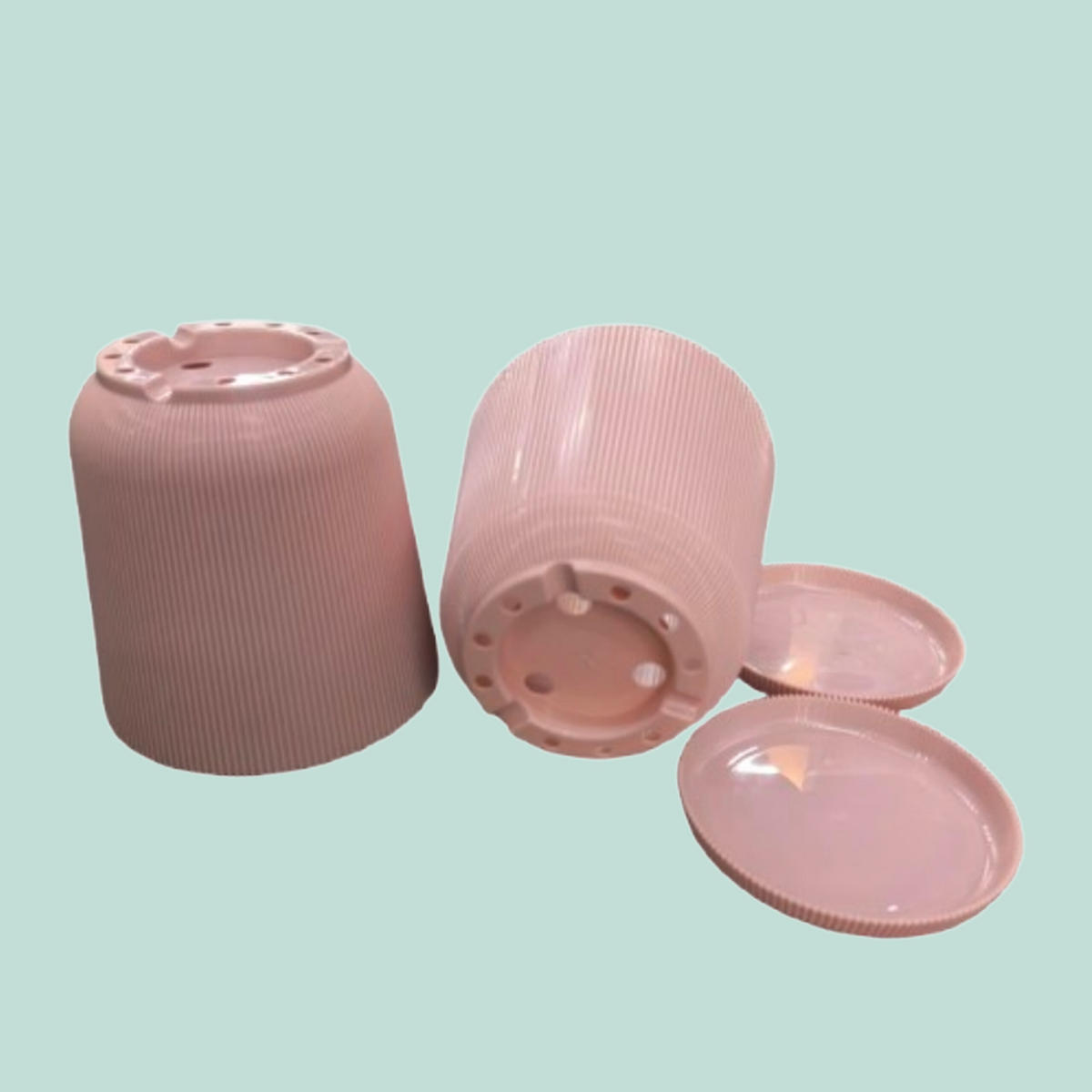 2XBLUMENTOPF - Rosa, Kunststoff (20cm) - Relaxdays