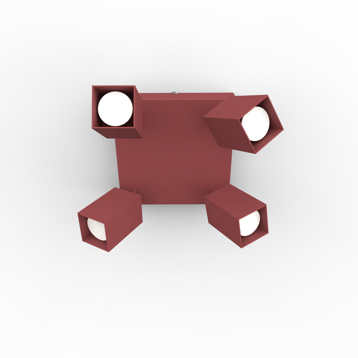 DECKENLEUCHTE - Rot, Metall (25/25/18cm) - Lumicom
