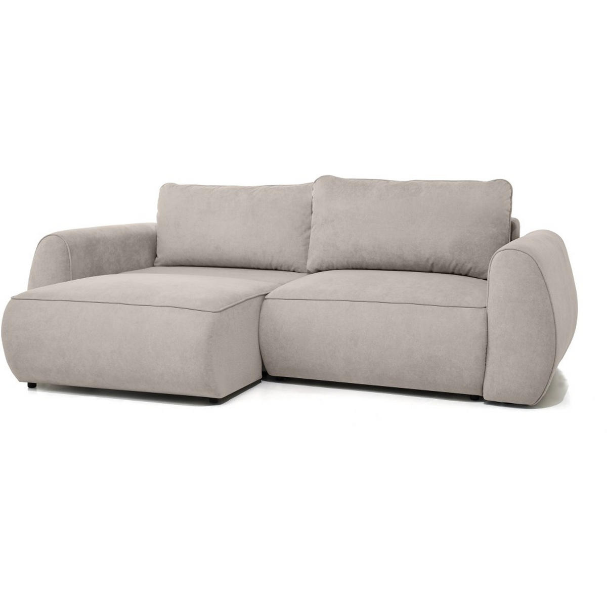 3-SITZER Schlafsofa Bravo mit Eckfunktion, mit zwei Bettkasten, Beige - Beige/Schwarz, Textil (257/96/110cm) - Beautysofa