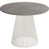 ESSTISCH Naro rund ausziehbar mit Lamellen-Metallgestell in Beige Kaschmir, Beton-Optik Dunkelgrau 100-180/100/76 cm - Kaschmir/Dunkelgrau, Holzwerkstoff/Metall (100/100/76cm) - WFL GROUP