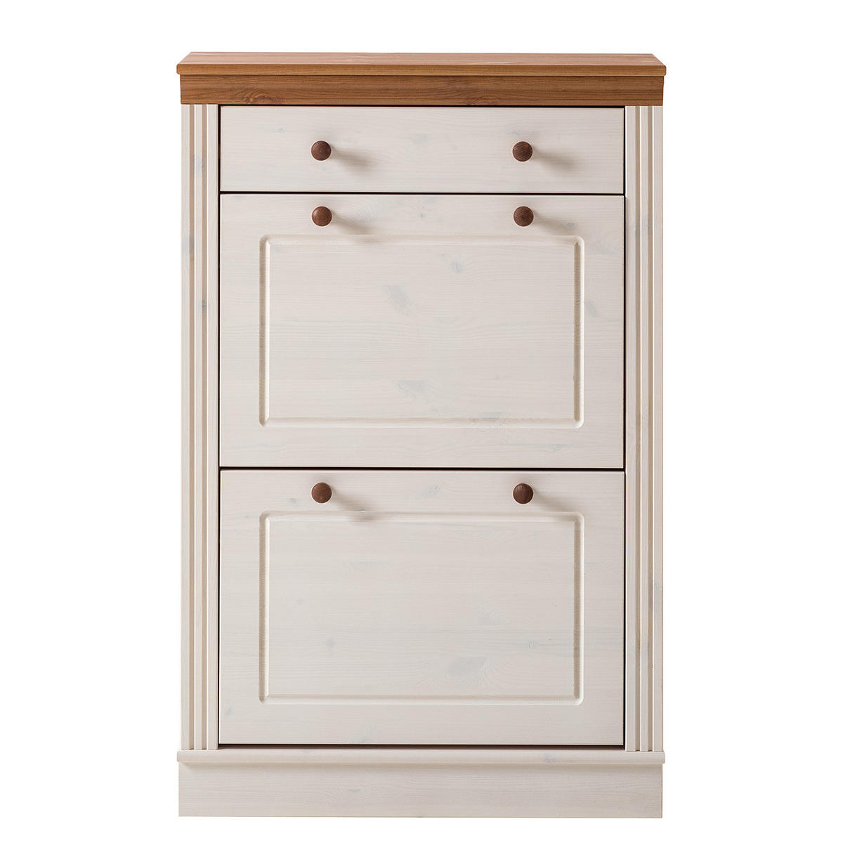 SCHUHKIPPER mit 2 Klappen - Weiß, Holz (70/108/27cm) - home24