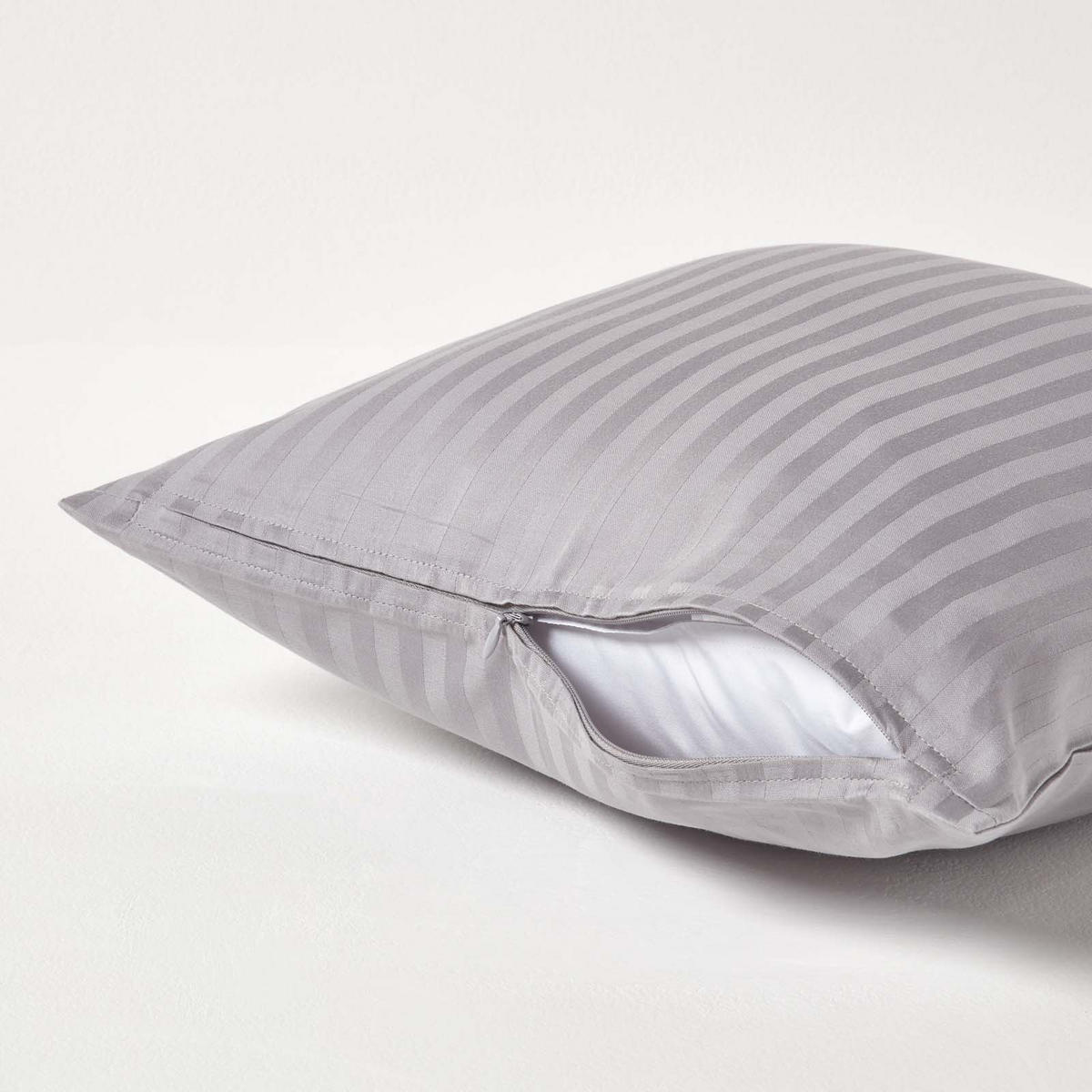 KISSENBEZUG Damast, Ägyptische Baumwolle, Fadendichte 330 - Grau, Textil (40/40cm) - Homescapes