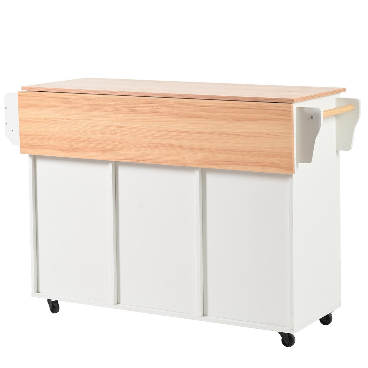 KÜCHENINSEL 139/46(71)/91,5 cm aus MDF mit klappbarer Arbeitsplatte und wechselbaren Füßen Weiß - Weiß, Holzwerkstoff (139/91.5/46cm) - Modenvie