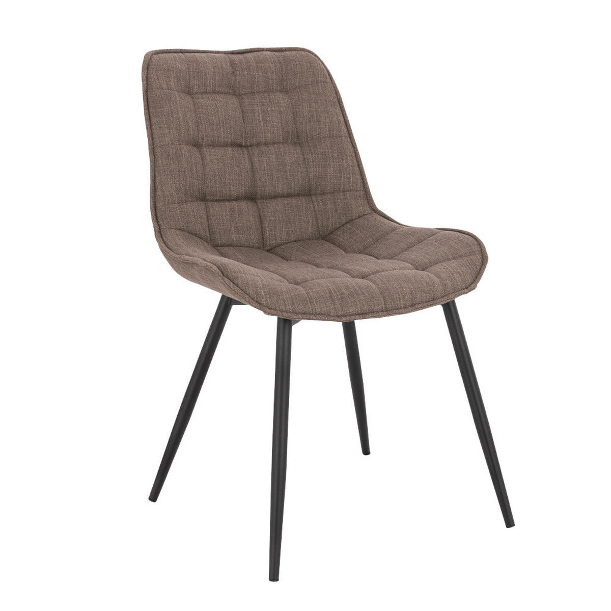 ESSZIMMERSTUHL IKALO - Farbe: Grau/Braun, Menge: 2 - Graubraun, Textil/Metall (61.5/79.8/50.5cm) - Home Deluxe