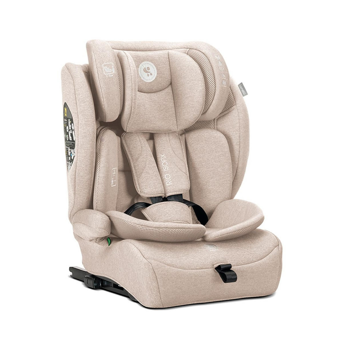 KINDERSITZ i-Size Rio beige/braun (76 - 150 cm) Isofix Top Tether Kissen verstellbar - Beige, Kunststoff (45/60/43cm) - Lorelli