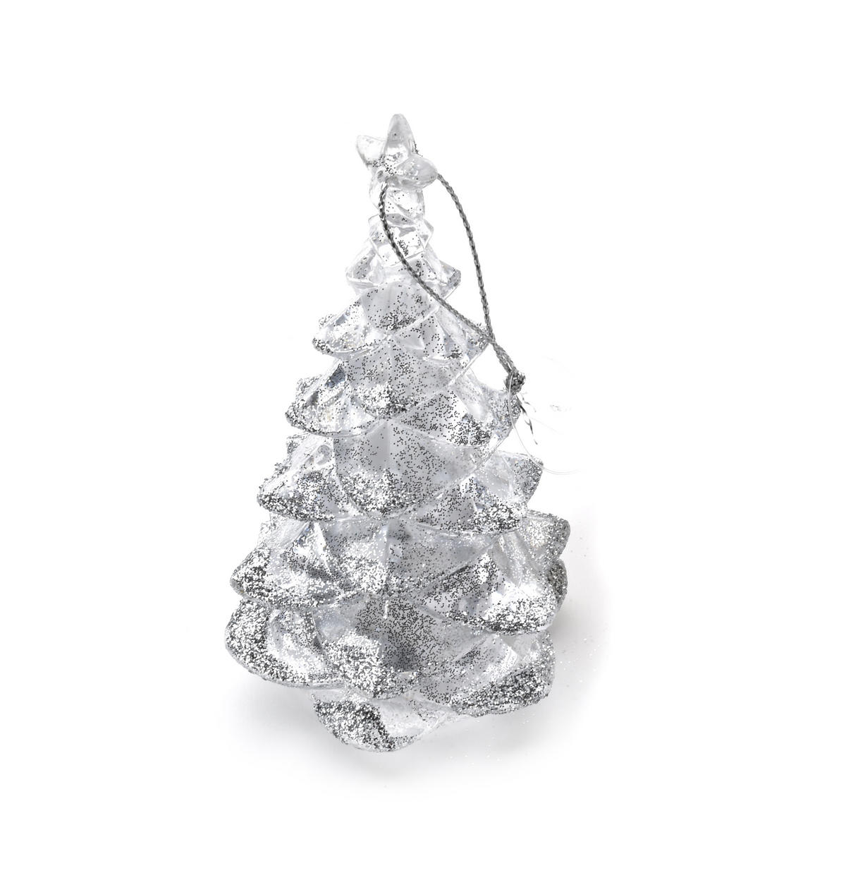 CHRISTBAUMKUGEL Santa Lila Silber 5.5/5.5/9.5 cm Kunstoff - Silberfarben, Kunststoff (5.5/9.5/5.5cm) - Mondex
