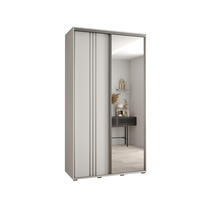 SCHWEBETÜRENSCHRANK 235,2/140/60 2-türig - Silberfarben/Weiß, Holz/Metall (140/235/60cm) - Abiks Möbel