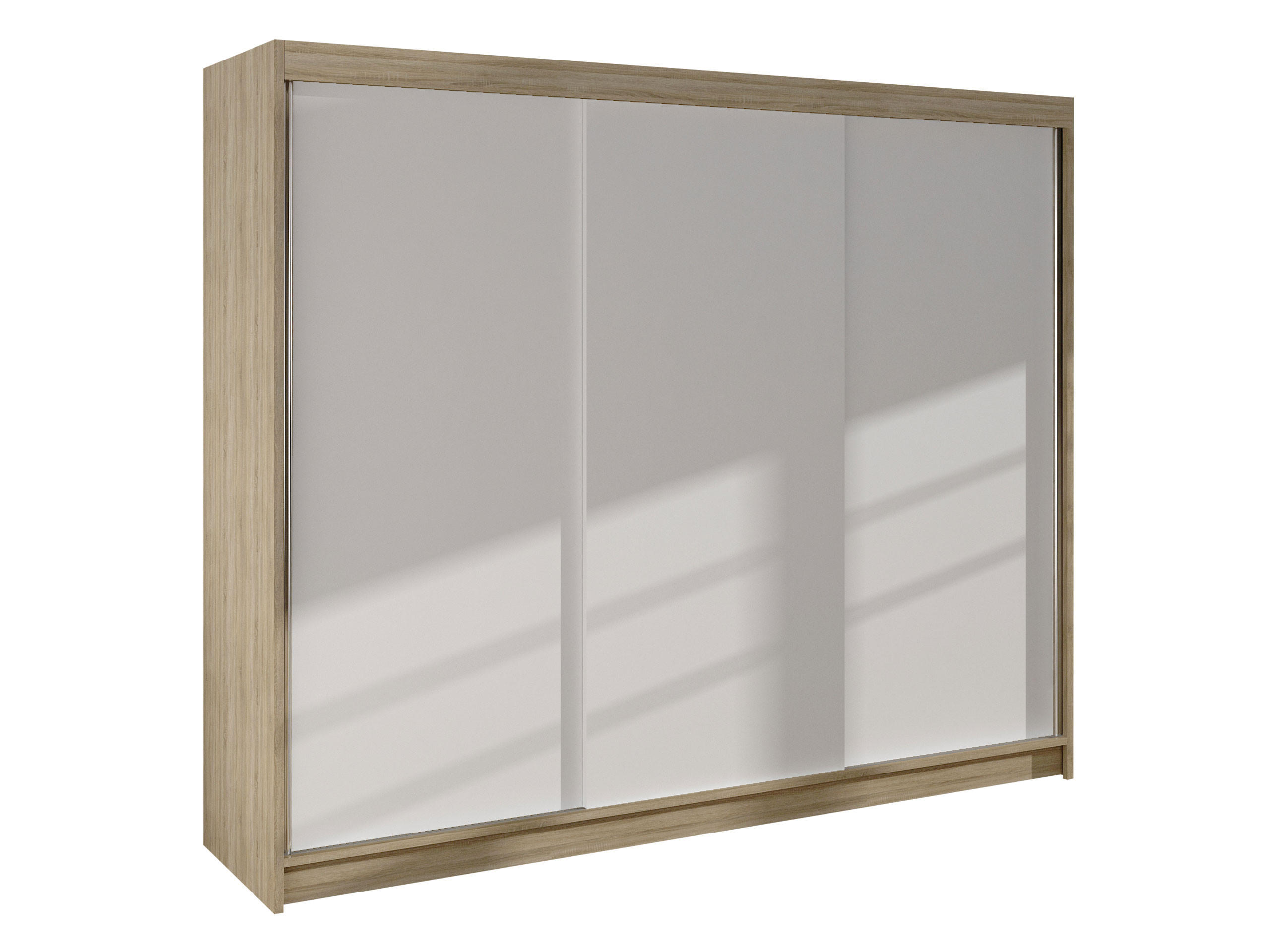 SCHWEBETÜRENSCHRANK Derby II - Naturfarben, Holzwerkstoff/Metall (200/215/58cm) - MIRJAN24