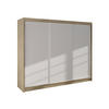 SCHWEBETÜRENSCHRANK Derby II - Naturfarben, Holzwerkstoff/Metall (200/215/58cm) - MIRJAN24
