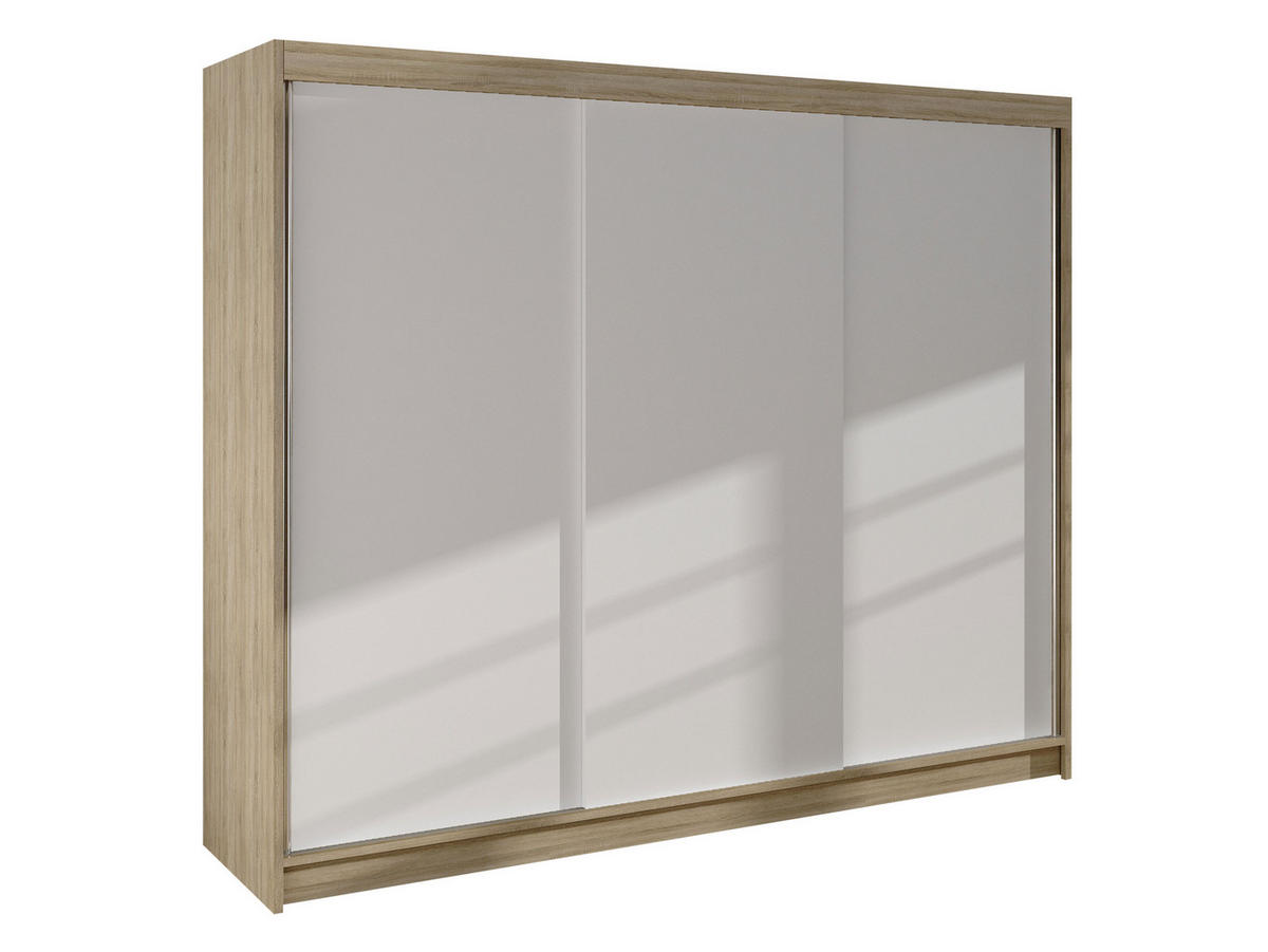SCHWEBETÜRENSCHRANK Derby II - Naturfarben, Holzwerkstoff/Metall (200/215/58cm) - MIRJAN24