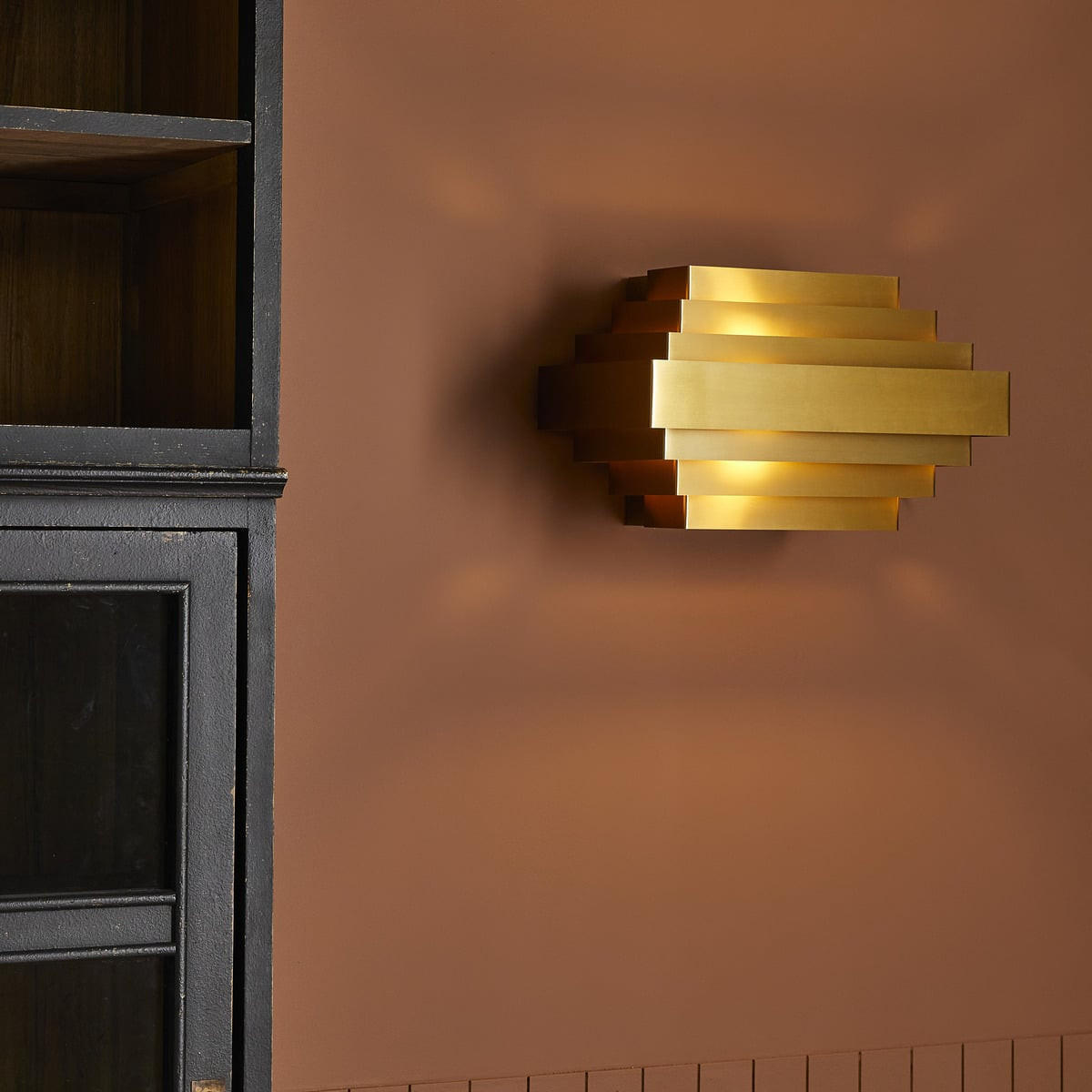 WANDLEUCHTE Goldmetall B38 cm x H24 cm - STATE BUILDING - Goldfarben, Metall (24/24/31cm) - Signature