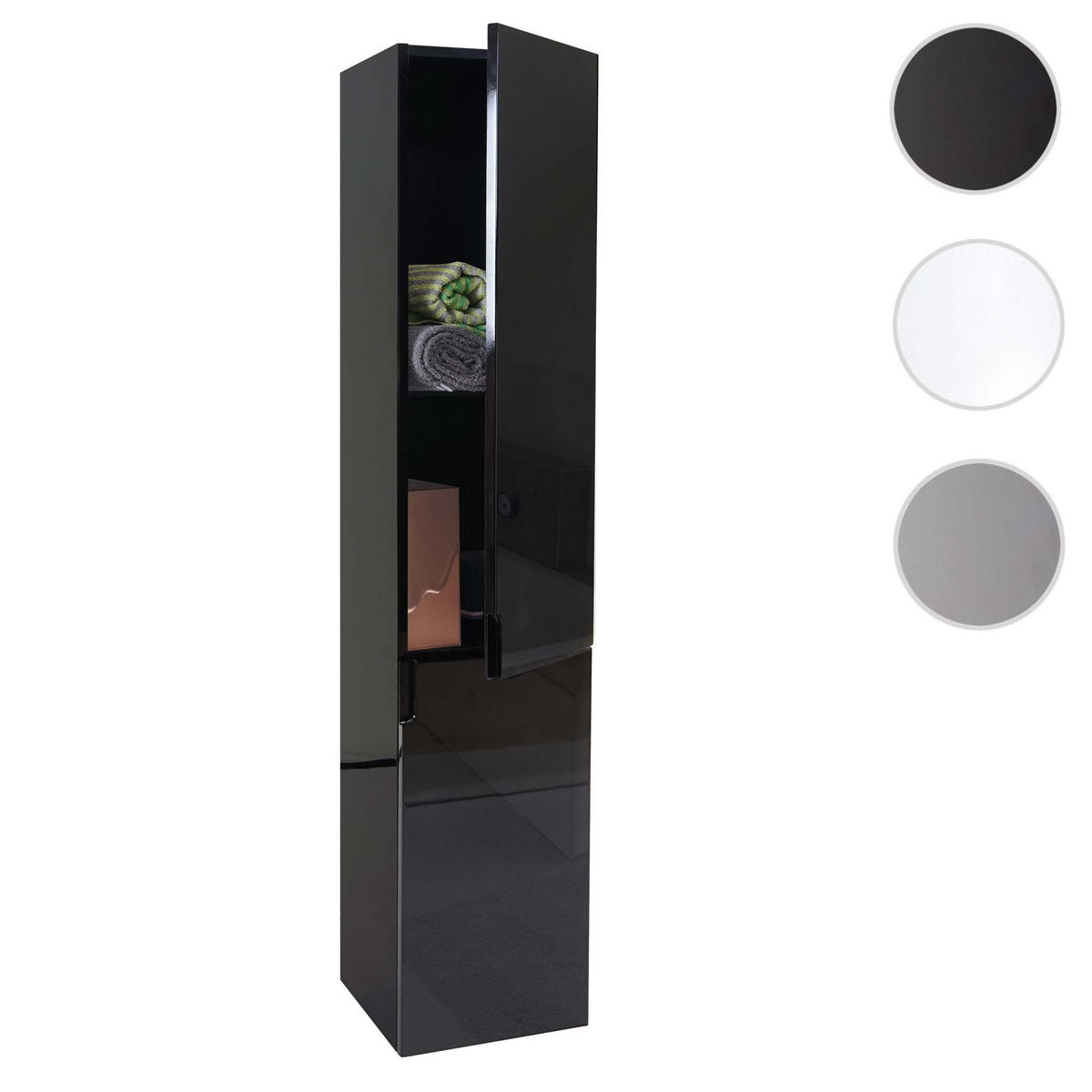 HÄNGESCHRANK Hochglanz Schwarz - Schwarz Hochglanz, Holz (30/150/30cm) - MCW