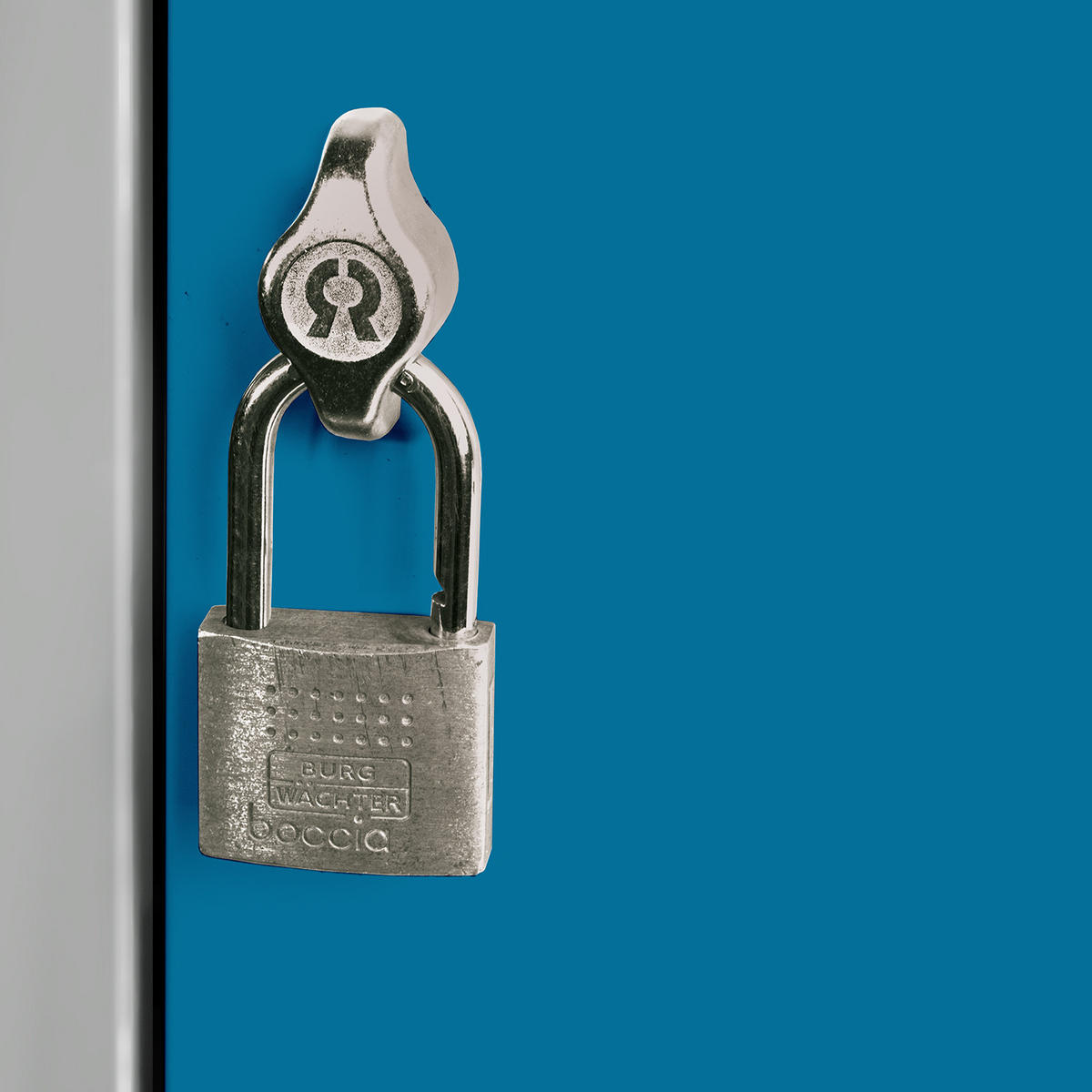 SCHLIESSFACHWÜRFEL Blocky mit Drehriegelschloss für Vorhängeschloss 40x40x40cm Lichtgrau/Lichtblau - Blau/Grau, Metall (40/40/40cm) - PROREGAL