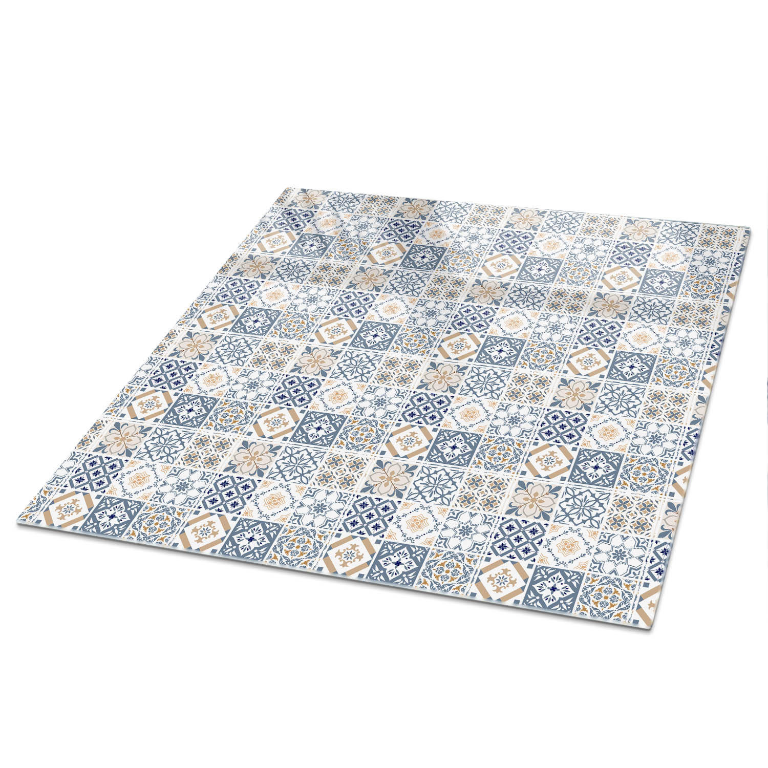 TISCHPLATTE 50x50 cm – Retro-Fliesen - Grau, Glas (50/50/0.4cm) - Wallfluent