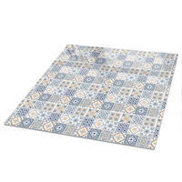 TISCHPLATTE 50x50 cm – Retro-Fliesen - Grau, Glas (50/50/0.4cm) - Wallfluent
