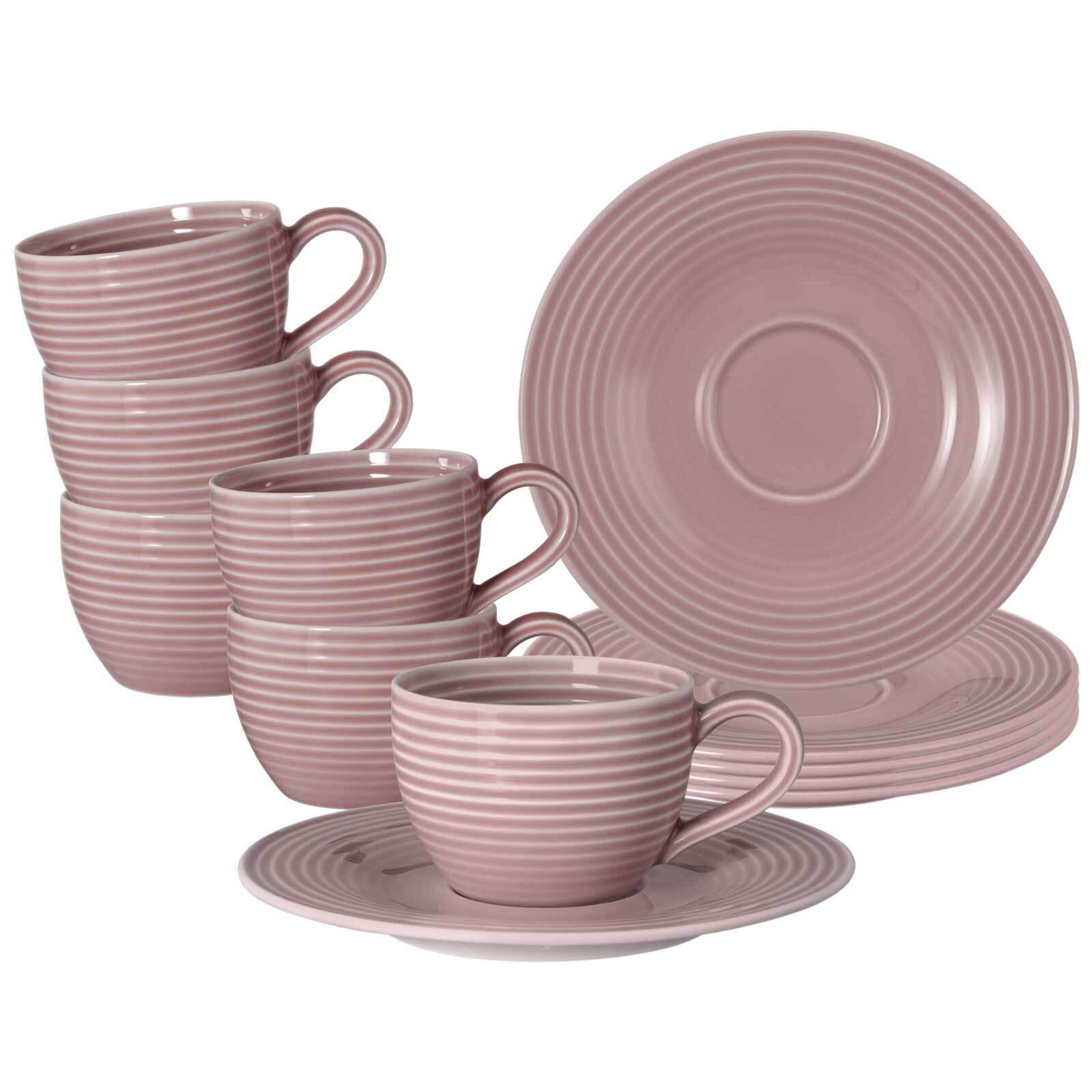 ESPRESSOTASSEN MIT UNTERTASSEN Beat Color Glaze Altrosa 100 ml 6er Set - Altrosa, Keramik (13.7/6.3/13.7cm) - Seltmann Weiden