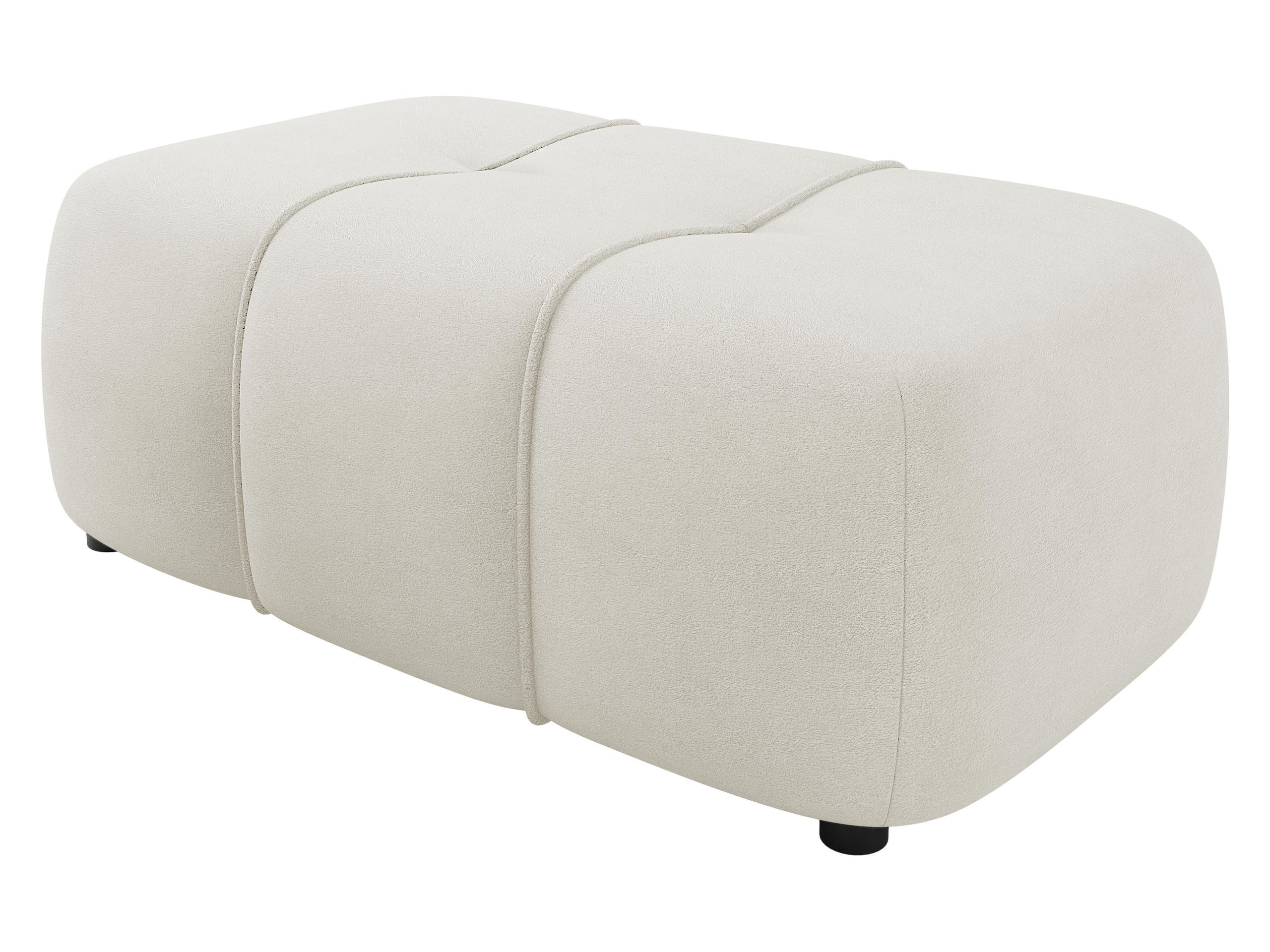 POLSTERHOCKER Furyn - Creme/Schwarz, Holzwerkstoff/Kunststoff (93/38/62cm) - MIRJAN24