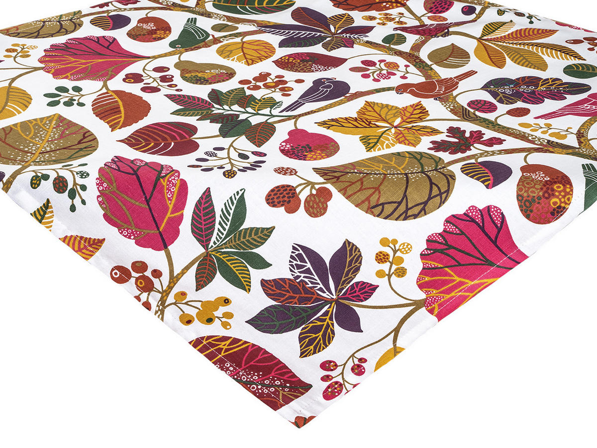 MITTELDECKE Zauberwald elfenbein-bunt Baumwolle 80/80 cm - Ecru/Multicolor, Textil (80/80cm) - beties Heimtextil