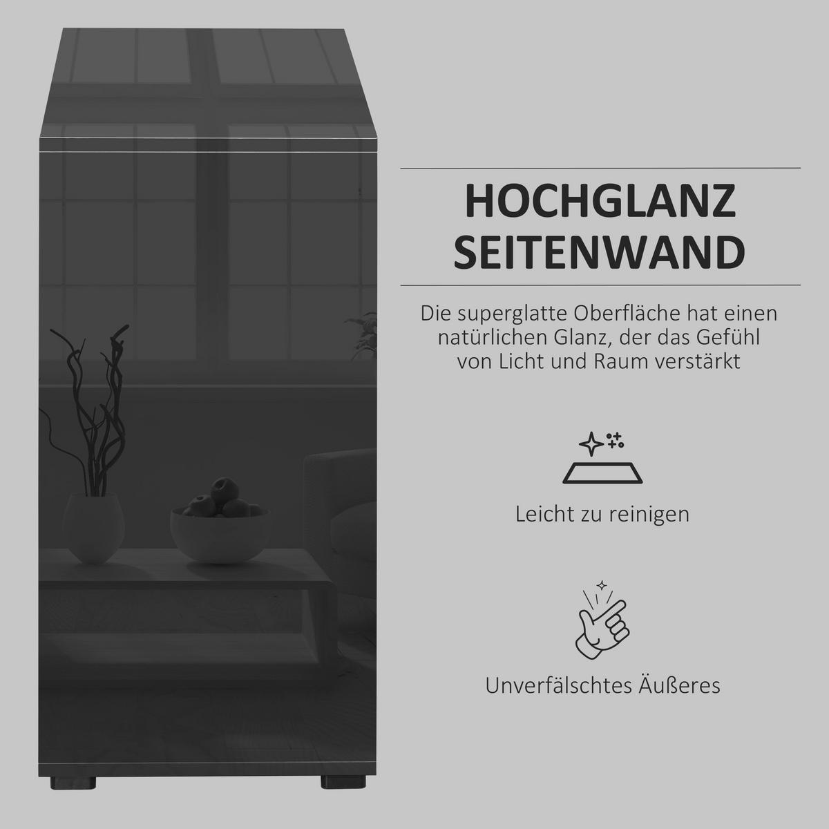 AUFBEWAHRUNGSSCHRANK, Spanplatte, Schwarz, 79 x 36 x 74 cm - Schwarz, Holzwerkstoff (36/74/79cm) - HOMCOM