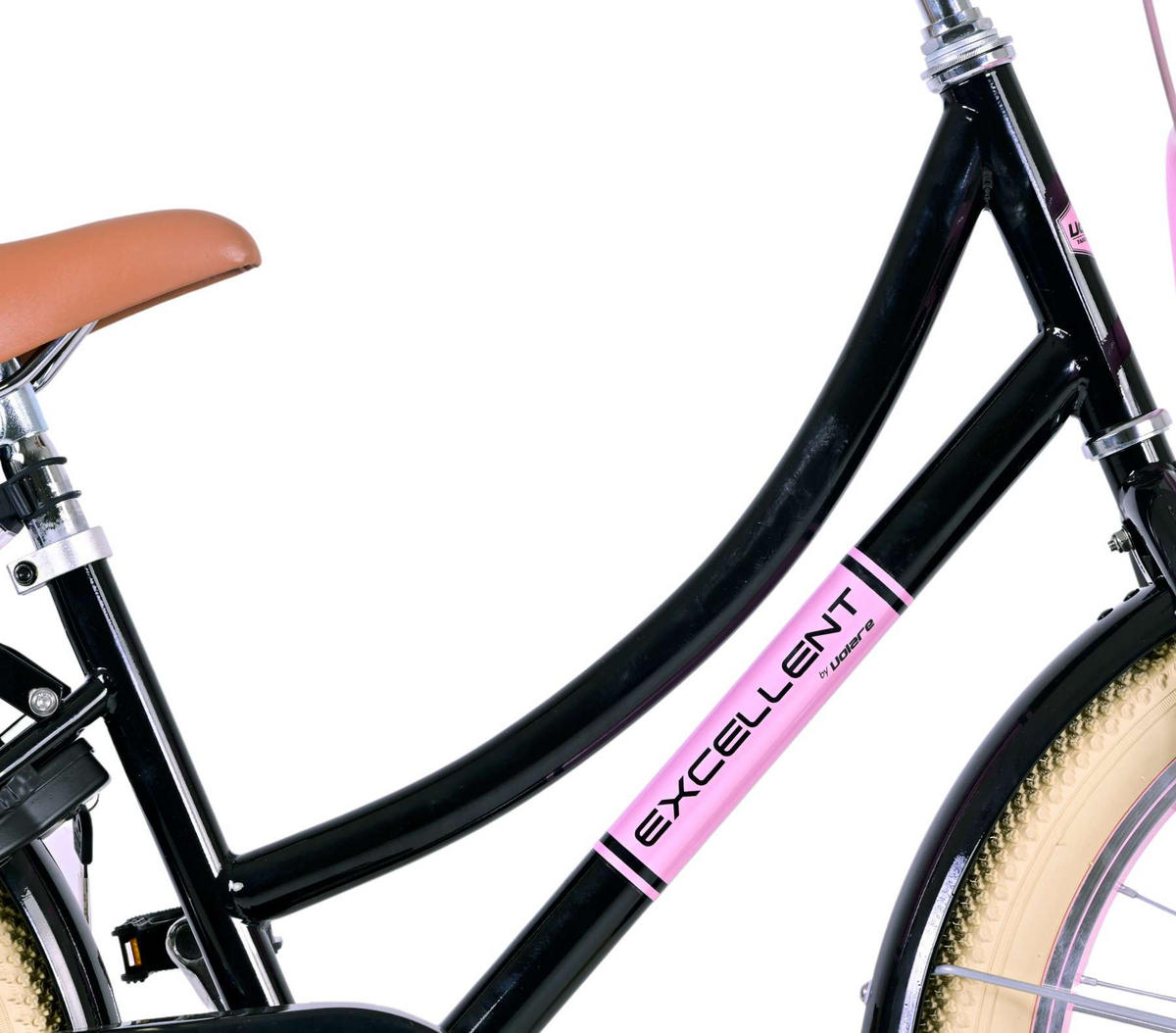 KINDERFAHRRAD Excellent - Mädchen - 20 Zoll - Rücktritt + Handbremse - Schwarz - Schwarz, Metall (67cm) - TPFSports