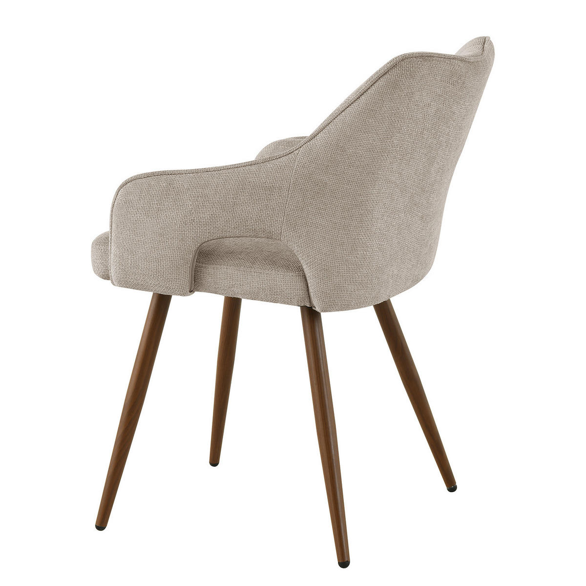 ARMLEHNENSTUHL - 2er-Set - Hellbraun, Textil/Metall (55/78/60cm) - home24