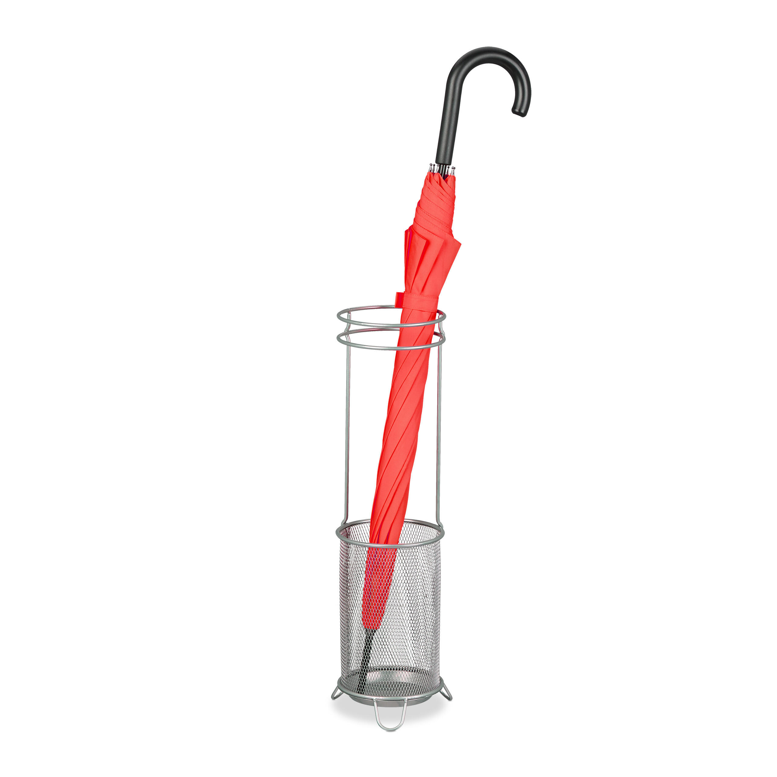 REGENSCHIRMSTÄNDER - Silberfarben, Metall (16/52.5/16cm) - Relaxdays