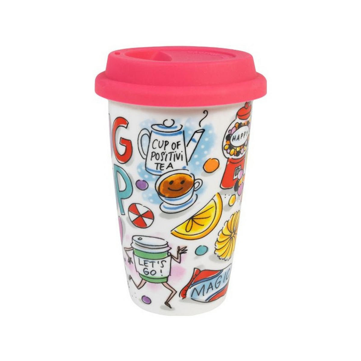 TO-GO-BECHER Eine Umarmung in einer Tasse in Bunt - 15cm - Multicolor, Keramik (0.4L) - Blond Amsterdam