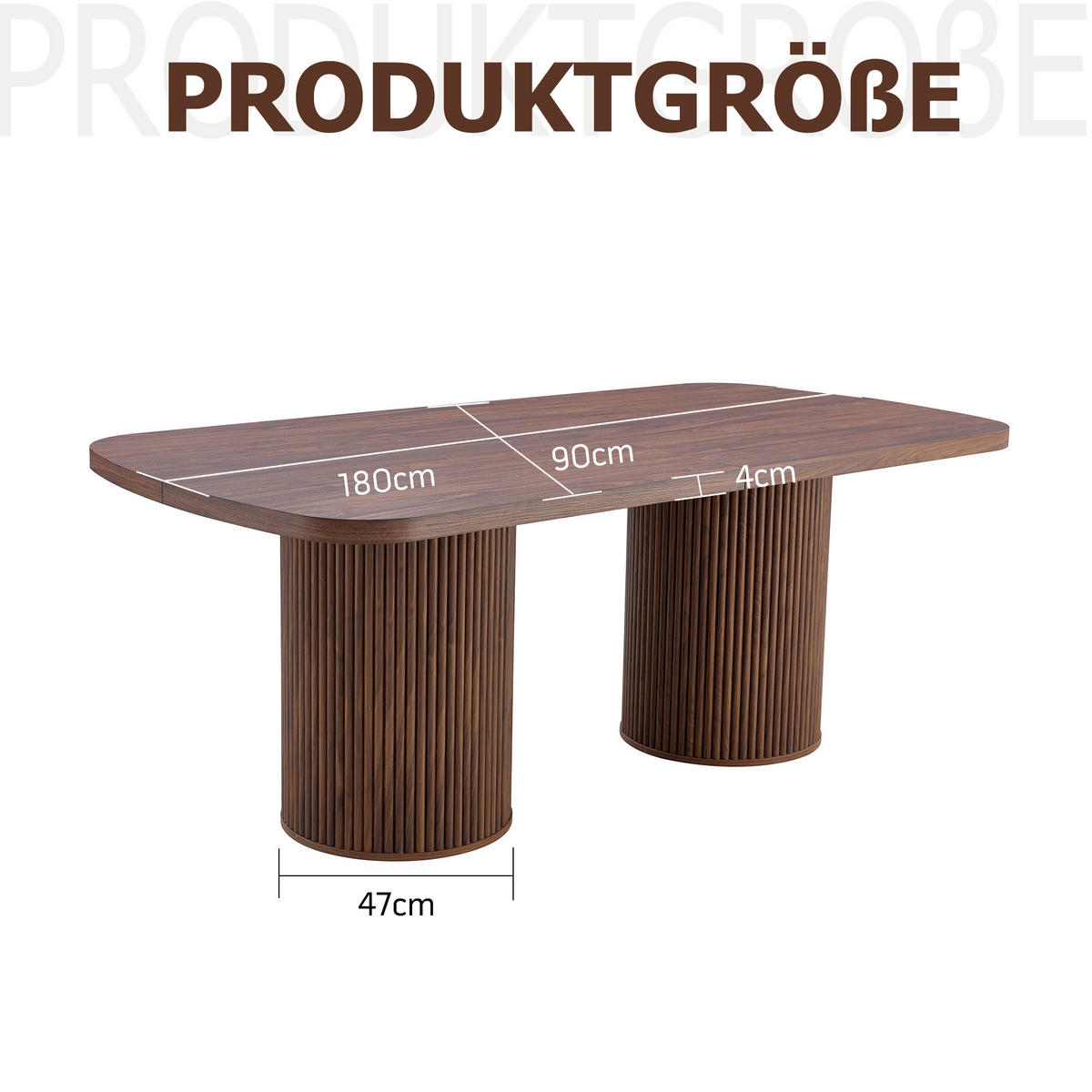 ESSTISCH Walnussoptik 180/90/76 cm - Walnussfarben, Holz (90/180/76cm) - PANGIVO