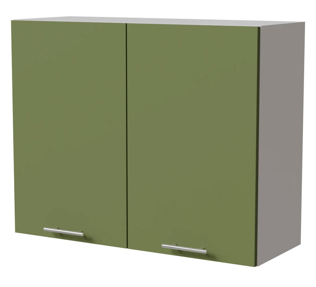 KÜCHENHÄNGESCHRANK Brerra W3/90 Weiß / RAL 6025 farngrün Matt 90 / 32,5 / 72cm - Weiß/Grün, Holz/Holzwerkstoff (90/72/32.5cm) - Feldmann-Wohnen