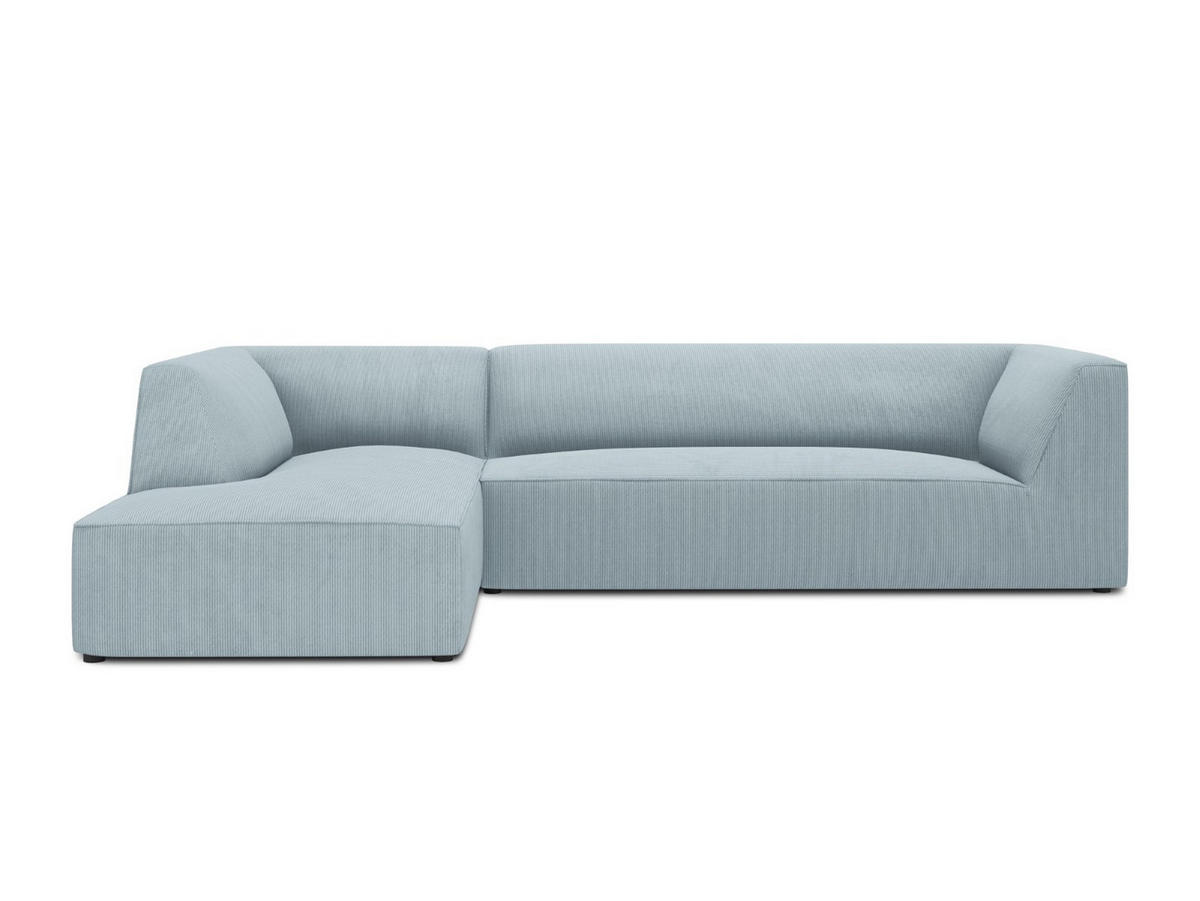 ECKSOFA links Ruby aus Cord hellblau 4 Sitzplätze - Hellblau, Textil (180/273cm) - Micadoni