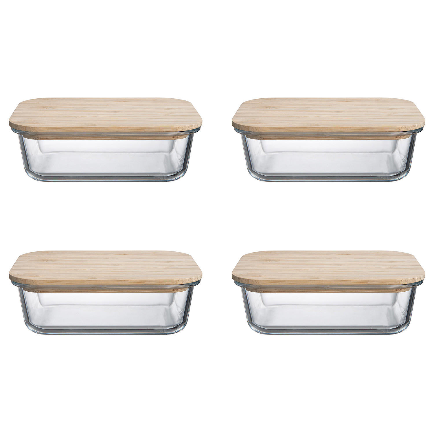 LUNCHBOX (4er Set) Naturals - Rotbraun, Glas/Holz (15/6/20cm) - Butlers