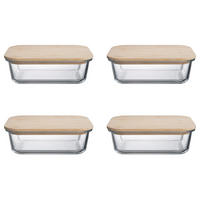 LUNCHBOX (4er Set) Naturals - Rotbraun, Glas/Holz (15/6/20cm) - Butlers