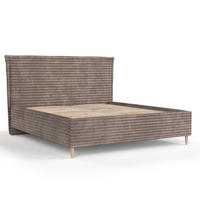POLSTERBETT Cape Cod Beige 180/200 cm im Samtstoff - Beige/Naturfarben, Holz/Holzwerkstoff (180/200cm) - Maison de Reve