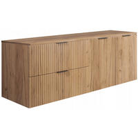 WASCHBECKUNTERSCHRANK FLOW + Platte Eiche Craft 140/57/46 cm - Eichefarben, Holzwerkstoff (140/57/46cm) - Rodan