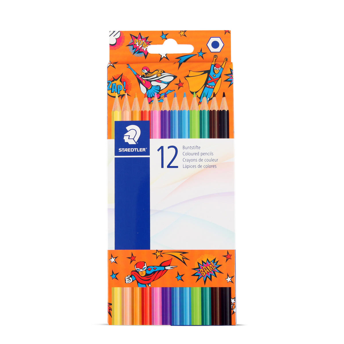 BUNTSTIFTE Set, 1 x 12er Set Farbstifte aus Holz für Kinder und Erwachsende,12 Farben - Vorgespitzte Holzstifte zum Malen oder Zeichnen - Blau/Multicolor, Naturmaterialien (9/19cm) - Bestlivings